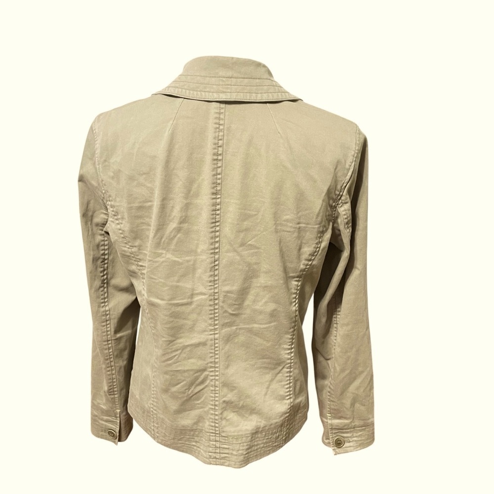 Sigrid Olsen Olive Green Embroidered Cotton Blazer Jacket Women’s Size 8 - Picture 4 of 12